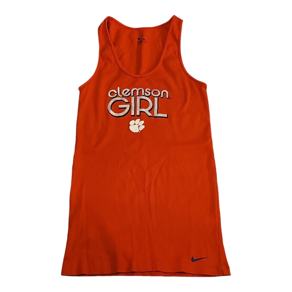 Nike Clemson‎ Girl Tigers Athletic Tagless Orange Tank Top Football Sz Large